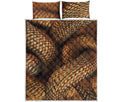 Bronze Snake Print Quilt Bed Set