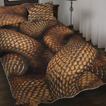 Bronze Snake Print Quilt Bed Set