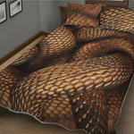 Bronze Snake Print Quilt Bed Set