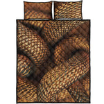 Bronze Snake Print Quilt Bed Set