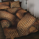 Bronze Snake Print Quilt Bed Set