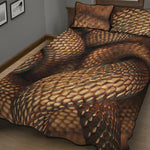 Bronze Snake Print Quilt Bed Set