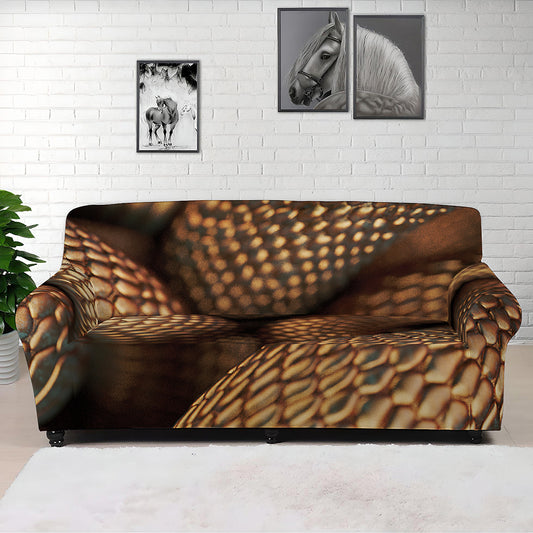 Bronze Snake Print Sofa Cover