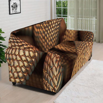 Bronze Snake Print Sofa Cover