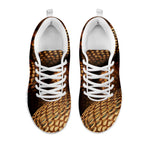 Bronze Snake Print White Sneakers