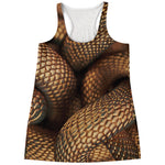 Bronze Snake Print Women's Racerback Tank Top