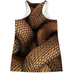 Bronze Snake Print Women's Racerback Tank Top