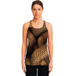 Bronze Snake Print Women's Racerback Tank Top