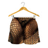 Bronze Snake Print Women's Shorts