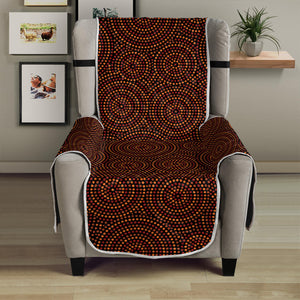 Brown Aboriginal Dot Pattern Print Armchair Protector