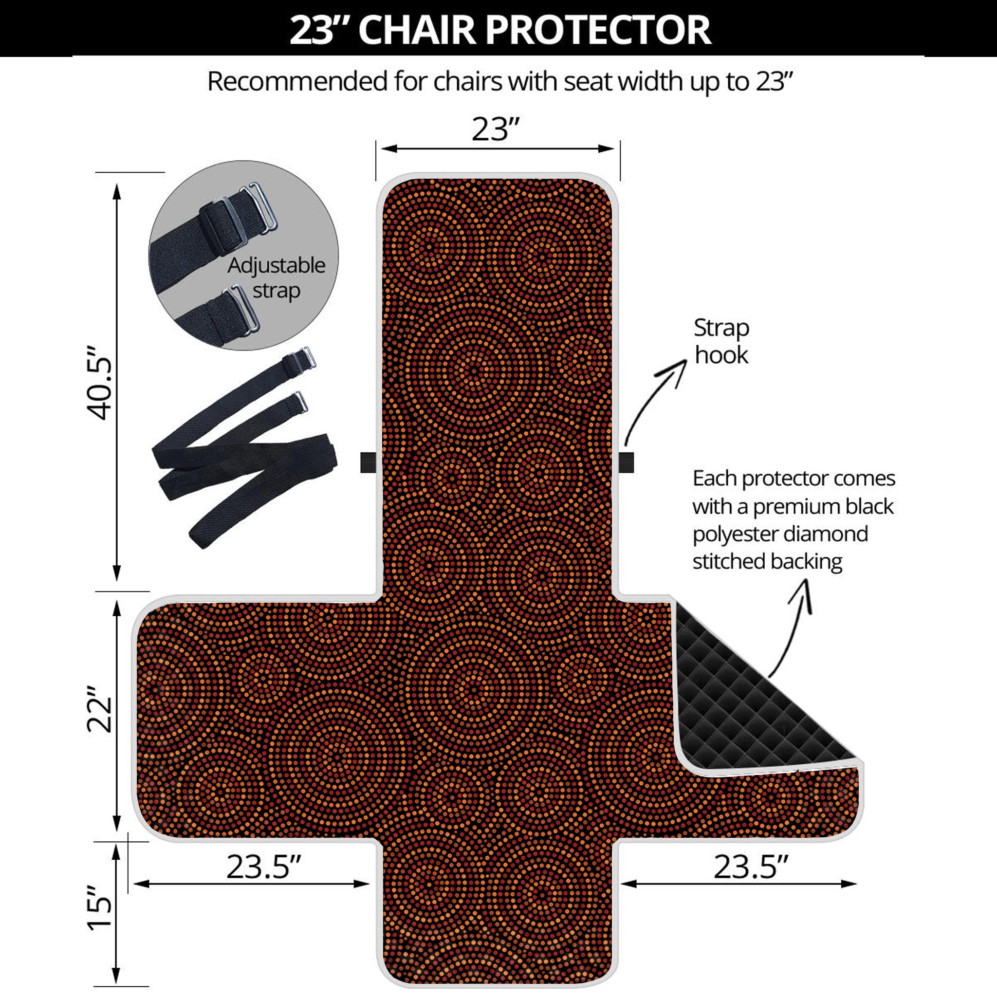 Brown Aboriginal Dot Pattern Print Armchair Protector