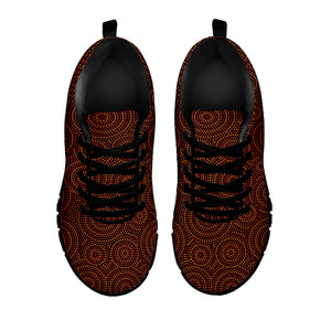 Brown Aboriginal Dot Pattern Print Black Sneakers