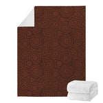 Brown Aboriginal Dot Pattern Print Blanket