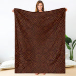 Brown Aboriginal Dot Pattern Print Blanket