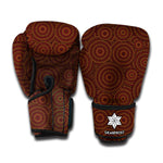 Brown Aboriginal Dot Pattern Print Boxing Gloves