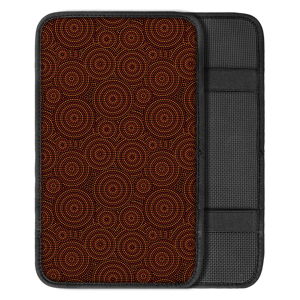 Brown Aboriginal Dot Pattern Print Car Center Console Cover