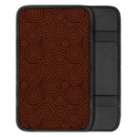 Brown Aboriginal Dot Pattern Print Car Center Console Cover