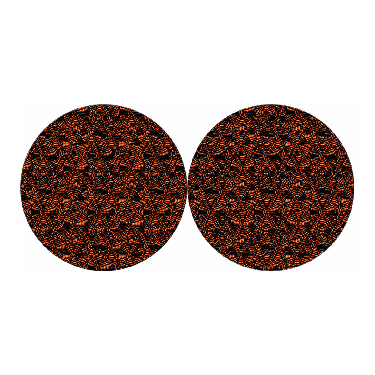 Brown Aboriginal Dot Pattern Print Car Coasters