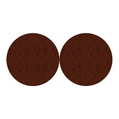 Brown Aboriginal Dot Pattern Print Car Coasters