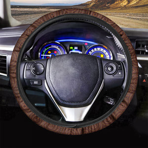 Brown Aboriginal Dot Pattern Print Car Steering Wheel Cover