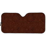 Brown Aboriginal Dot Pattern Print Car Sun Shade