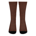 Brown Aboriginal Dot Pattern Print Crew Socks