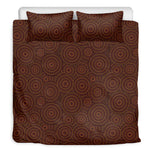 Brown Aboriginal Dot Pattern Print Duvet Cover Bedding Set