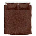Brown Aboriginal Dot Pattern Print Duvet Cover Bedding Set