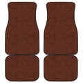 Brown Aboriginal Dot Pattern Print Front and Back Car Floor Mats