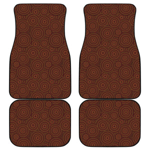 Brown Aboriginal Dot Pattern Print Front and Back Car Floor Mats