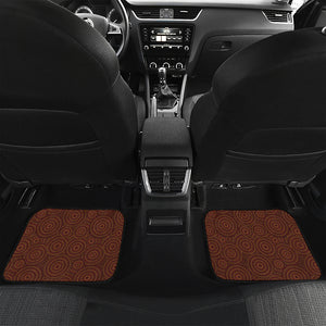 Brown Aboriginal Dot Pattern Print Front and Back Car Floor Mats