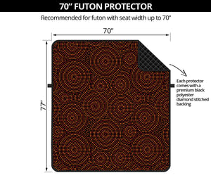 Brown Aboriginal Dot Pattern Print Futon Protector