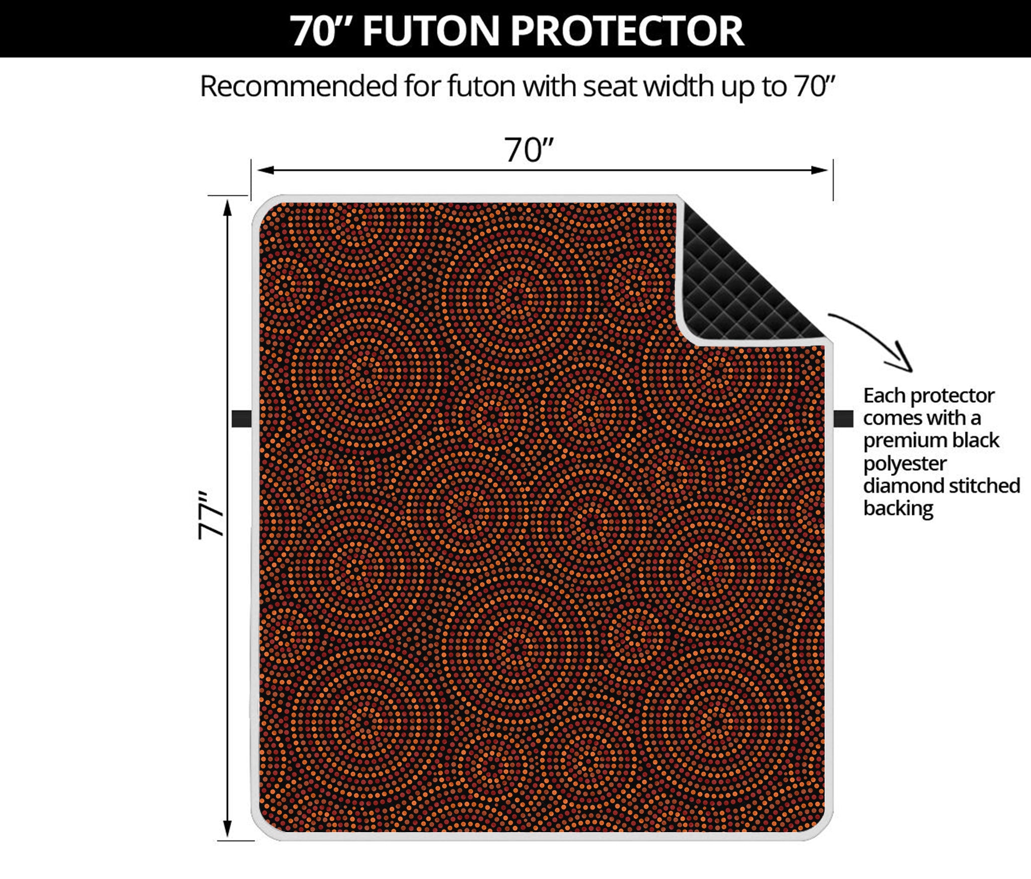 Brown Aboriginal Dot Pattern Print Futon Protector