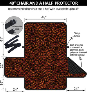 Brown Aboriginal Dot Pattern Print Half Sofa Protector