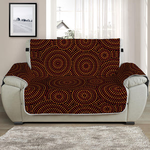 Brown Aboriginal Dot Pattern Print Half Sofa Protector