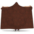 Brown Aboriginal Dot Pattern Print Hooded Blanket