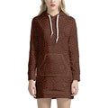 Brown Aboriginal Dot Pattern Print Pullover Hoodie Dress