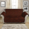 Brown Aboriginal Dot Pattern Print Loveseat Protector