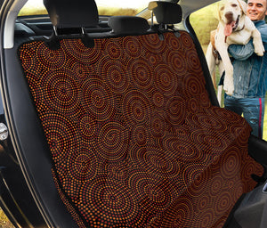 Brown Aboriginal Dot Pattern Print Pet Car Back Seat Cover