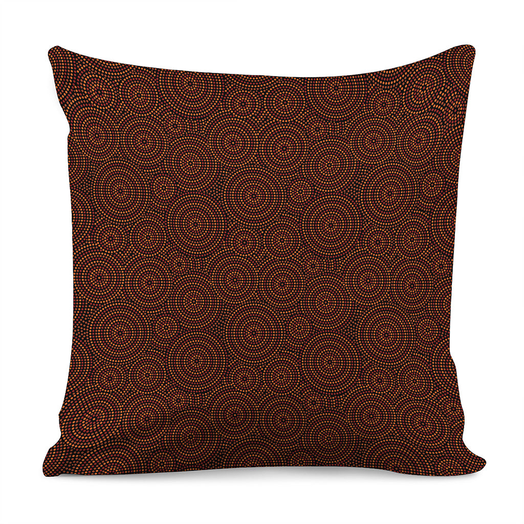 Brown Aboriginal Dot Pattern Print Pillow Cover