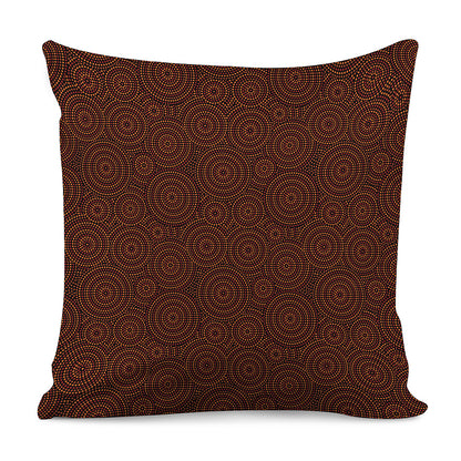Brown Aboriginal Dot Pattern Print Pillow Cover
