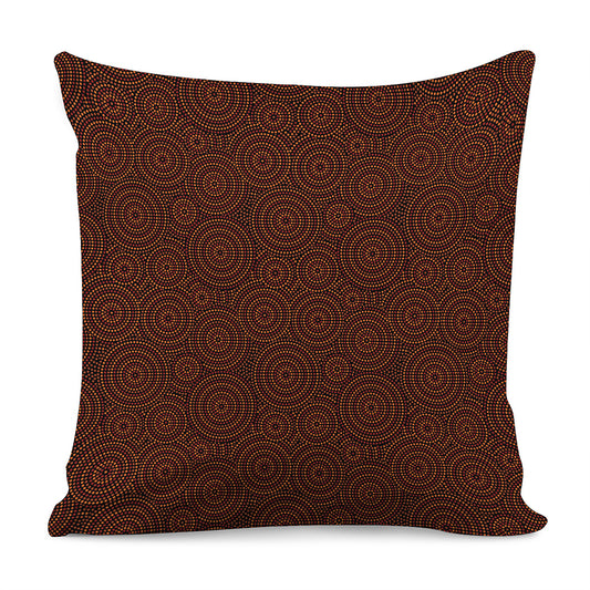 Brown Aboriginal Dot Pattern Print Pillow Cover