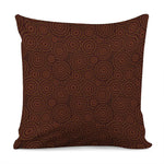 Brown Aboriginal Dot Pattern Print Pillow Cover