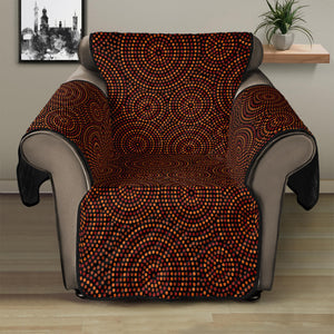 Brown Aboriginal Dot Pattern Print Recliner Protector