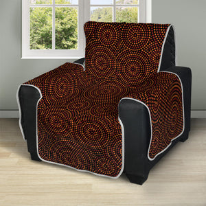 Brown Aboriginal Dot Pattern Print Recliner Protector