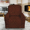 Brown Aboriginal Dot Pattern Print Recliner Slipcover