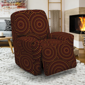 Brown Aboriginal Dot Pattern Print Recliner Slipcover