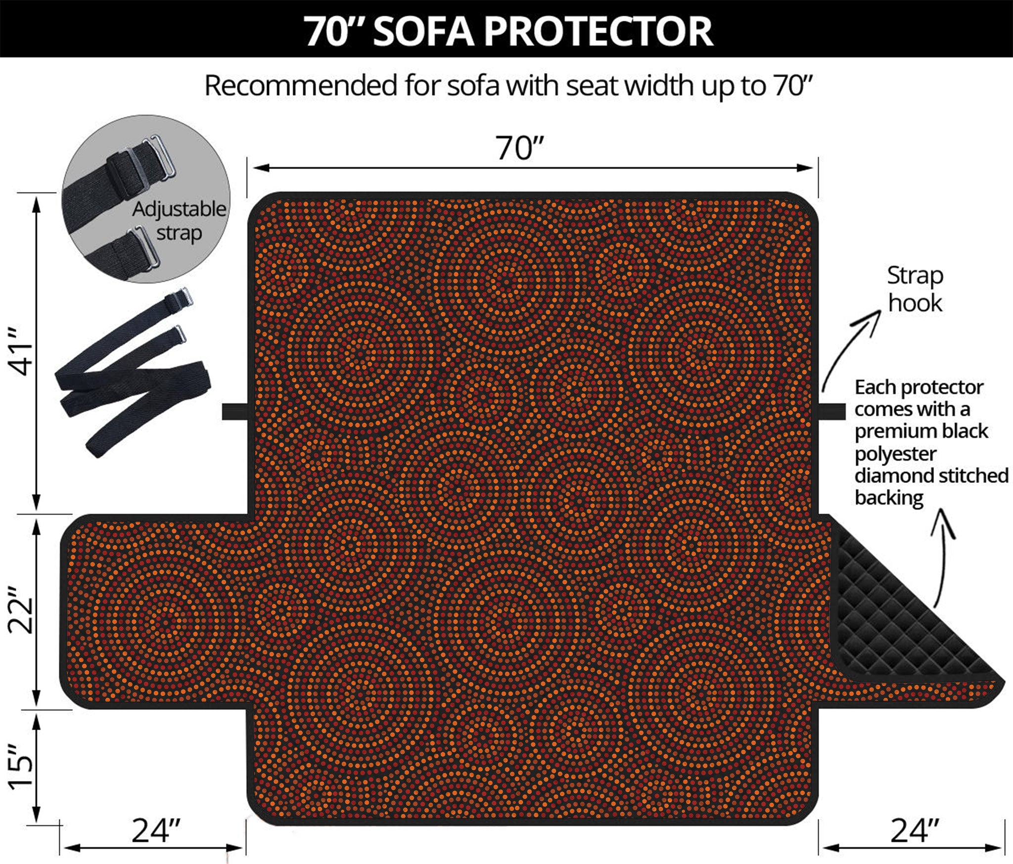 Brown Aboriginal Dot Pattern Print Sofa Protector