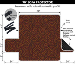 Brown Aboriginal Dot Pattern Print Sofa Protector