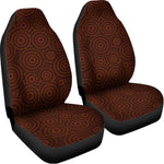 Brown Aboriginal Dot Pattern Print Universal Fit Car Seat Covers